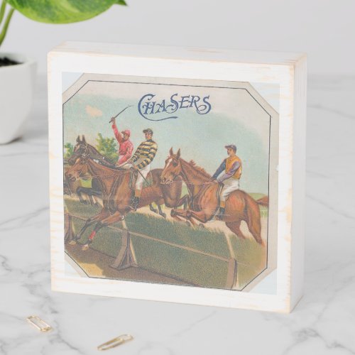 Chasers Vintage Horse Racing Wooden Box Sign