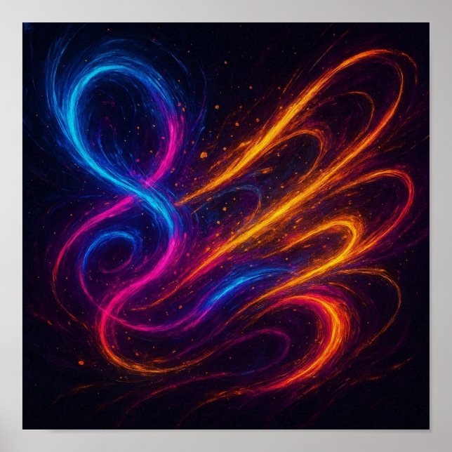Chasing Dopamine – Flow of Colorful Emotion Art Poster (Front)