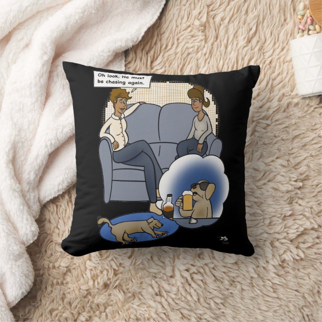 Chasing Dream Black Throw Pillow (Blanket)