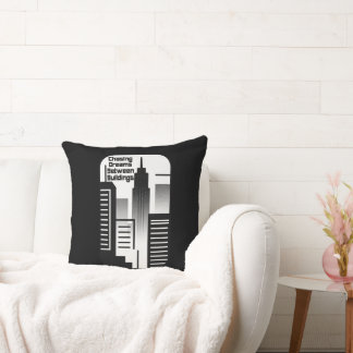 Chasing Dreams Between Buildings Urban Design Throw Pillow