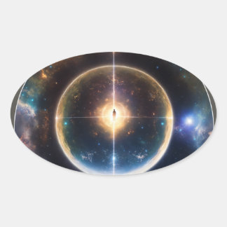 Chasing Dreams Beyond the Horizon." Oval Sticker