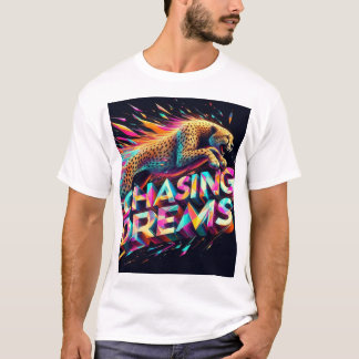 Chasing Dreams - Vibrant Cheetah in Neon Prism T-Shirt
