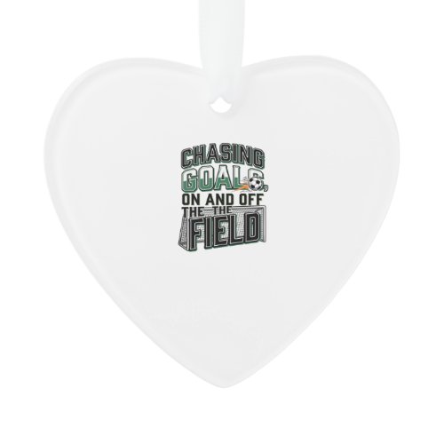 Chasing Goals Soccer Vintage Field Shirt Design_1 Ornament
