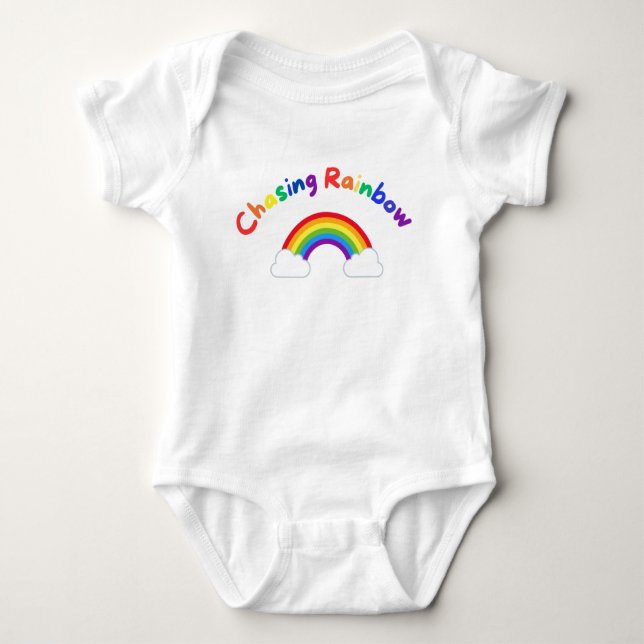 Chasing Rainbow baby bodysuit babyshower gift (Front)