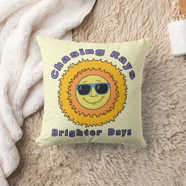 Chasing Rays Throw Pillow (Blanket)