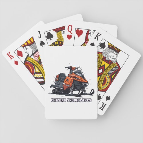 Chasing Snowflakes Snowmobile Adventure Poker Cards