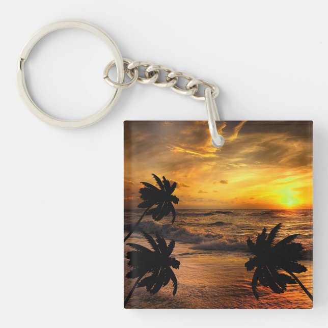 CHASING SUNSETS OCEAN SCENERY NATURE   KEYCHAIN (Front)