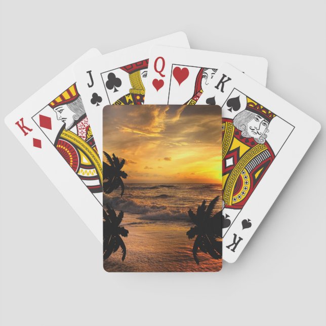 CHASING SUNSETS OCEAN SCENERY NATURE  POKER CARDS (Back)