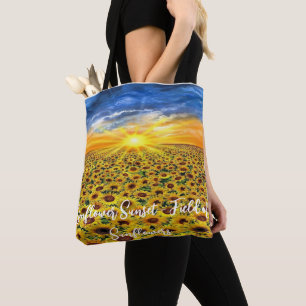Chasing Sunsets: Sunflower Field Dreams Tote Bag