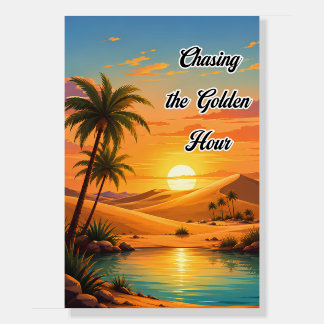 Chasing the Golden Hour Desert Sunset Aesthetic Foam Board
