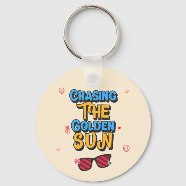 Chasing the Golden Sun Keychain (Front)