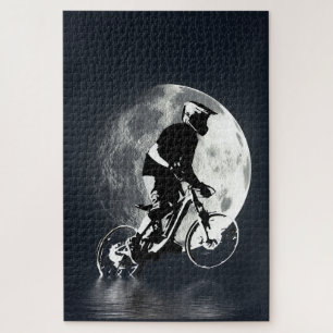 Chasing the Moon - Mountain Biker Jigsaw Puzzle