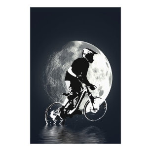 Chasing the Moon - Mountain Biker Photo Print