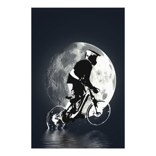 Chasing the Moon _ Mountain Biker  Photo Print