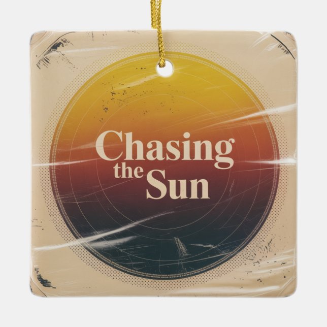 Chasing The Sun Ceramic Ornament (Front)