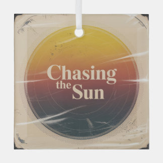 Chasing The Sun Glass Ornament