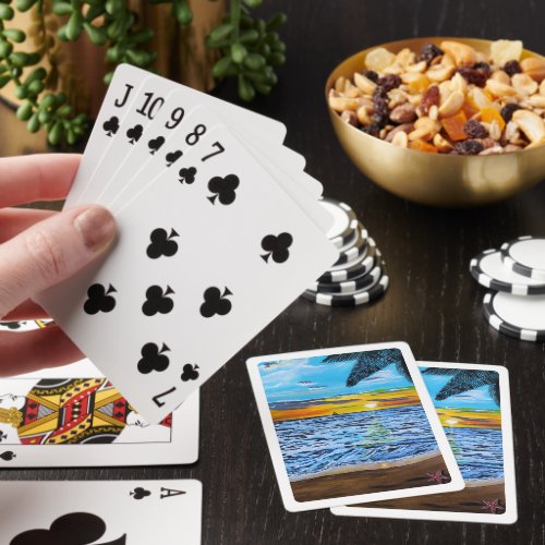 Chasing the Sunset Painting by Alfred Fox Poker Cards