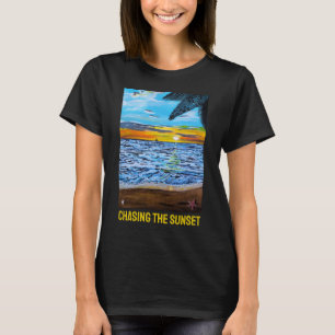 Chasing the Sunset Painting by Alfred Fox T-Shirt