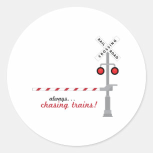 Chasing Trains Classic Round Sticker