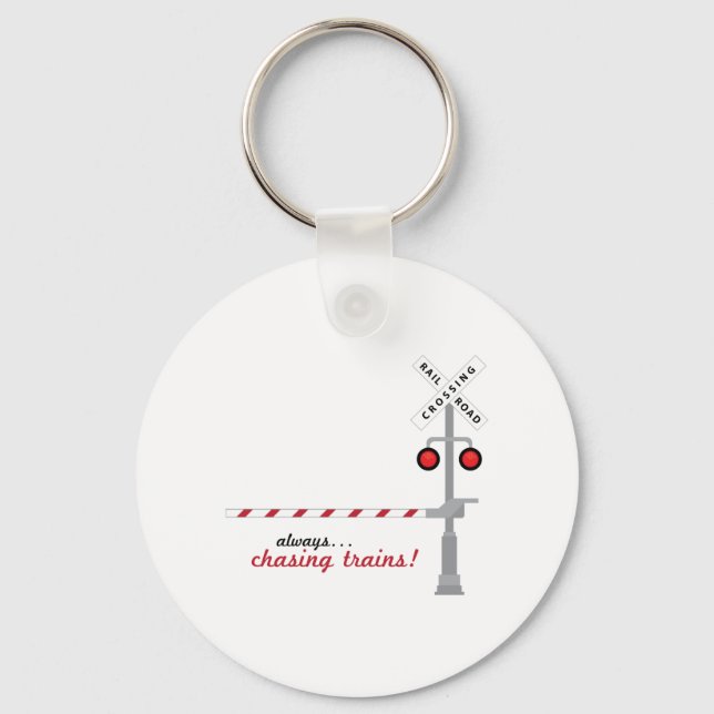 Chasing Trains Keychain (Front)