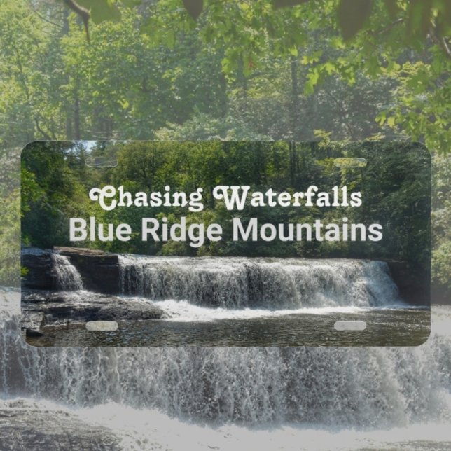 Chasing Waterfalls Blue Ridge Mountains NC License Plate (Creator Uploaded)