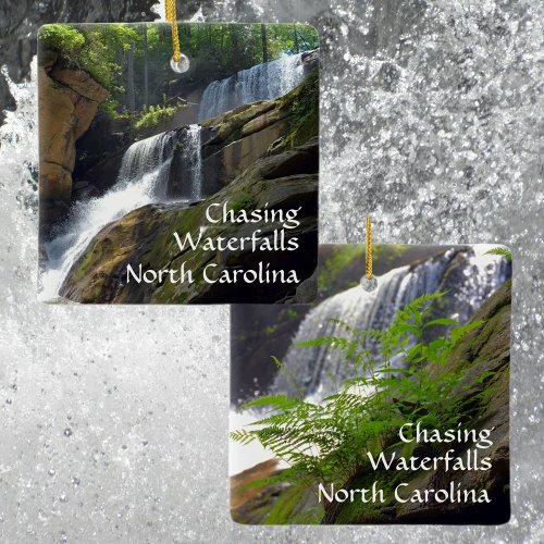 Chasing Waterfalls North Carolina Mountains Photo Ceramic Ornament