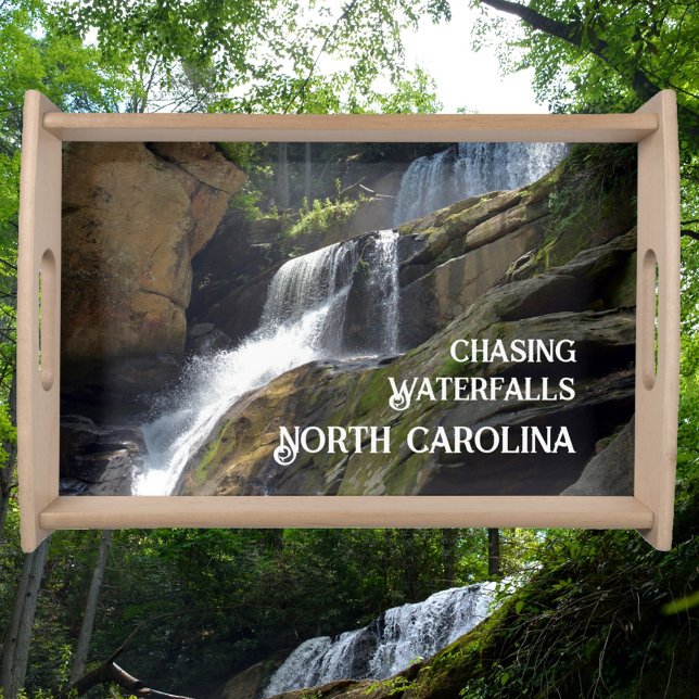 Chasing Waterfalls North Carolina Mountains Photo Serving Tray (Creator Uploaded)