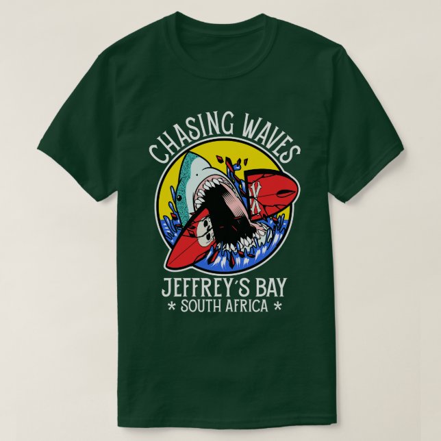 Chasing Waves  Jeffreys Bay South Africa Surfing  T-Shirt (Design Front)