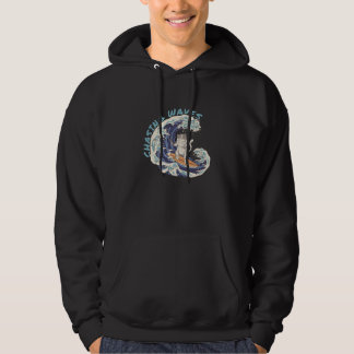 Chasing Waves Surfing Cat Cool Surfer Beach  1 Hoodie
