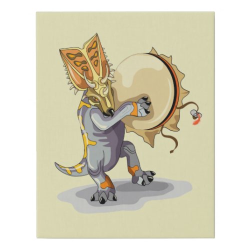 Chasmosaurus Dancing A Shaman Ritual Faux Canvas Print
