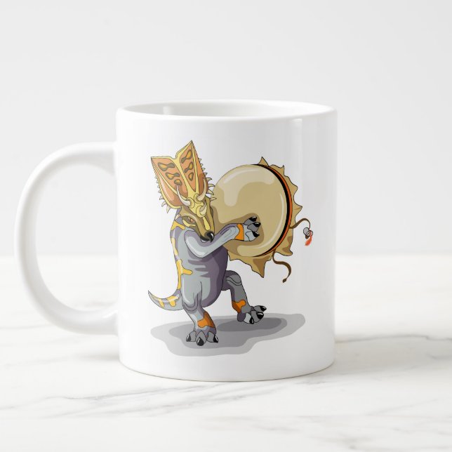 Chasmosaurus Dancing A Shaman Ritual Giant Coffee Mug (Left)