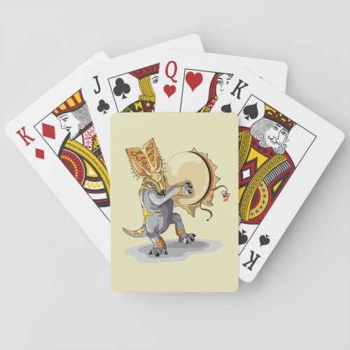 Chasmosaurus Dancing A Shaman Ritual Playing Cards
