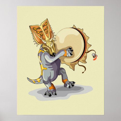 Chasmosaurus Dancing A Shaman Ritual Poster