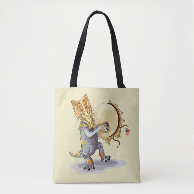 Chasmosaurus Dancing A Shaman Ritual Tote Bag (Front)