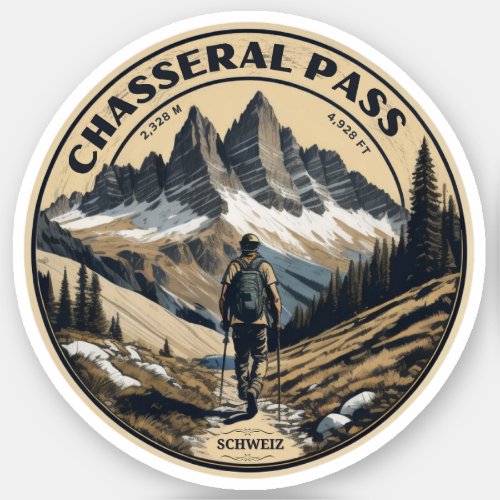 Chasseral Pass Alpine Road Switzerland trip Sticker