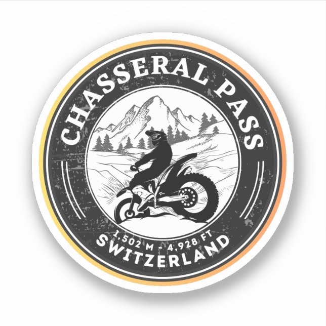 Chasseral Pass swiss–alps motorcycle tour Sticker (Front)
