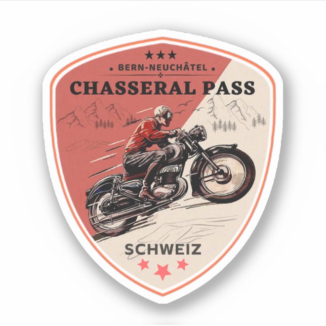 Chasseral Pass swiss–alps motorcycle tour Sticker (Front)
