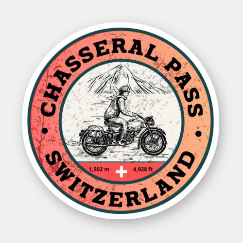 Chasseral Pass swissalps motorcycle tour Sticker