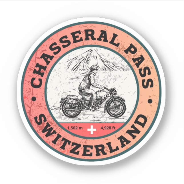 Chasseral Pass swiss–alps motorcycle tour Sticker (Front)