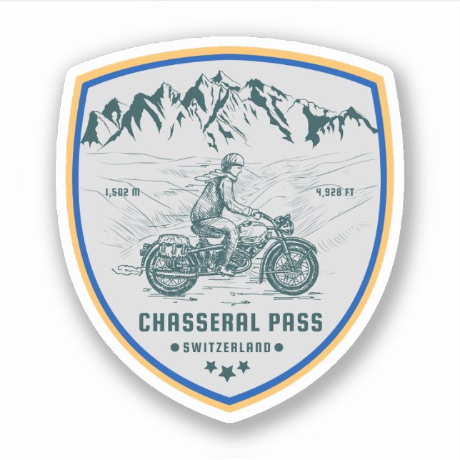 Chasseral Pass swiss–alps motorcycle tour Sticker (Front)