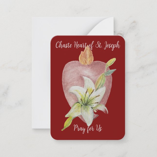 Chaste Heart Holy Card - Set of 10 (Front)