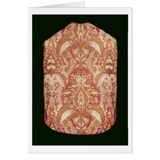 Chasuble, lace patterned silk, French, c.1720 Cards (Front)