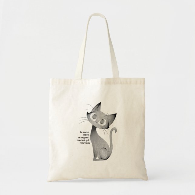Chat assis au regard langoureux tote bag (Front)