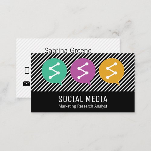 Chat Bubble Icons  Network  Marketing Business Card