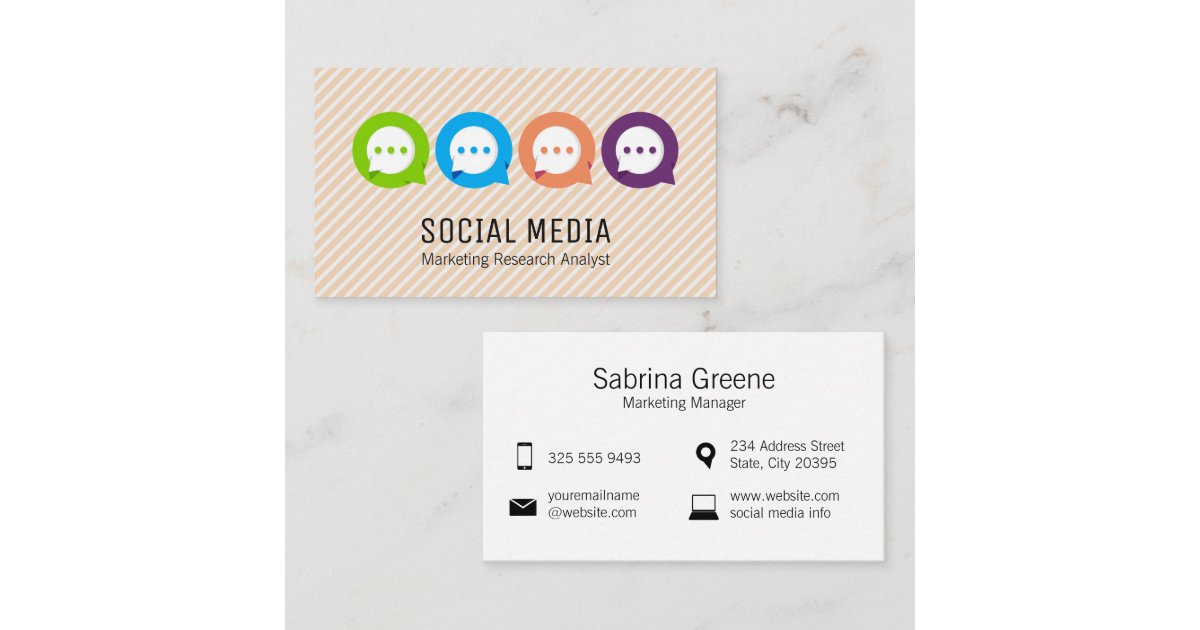 Chat Bubbles | Communications | Marketing Business Card | Zazzle