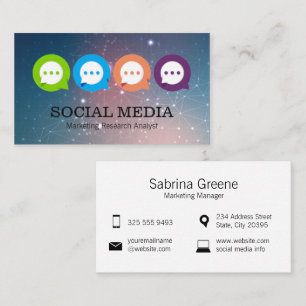 Chat Bubbles Communications Network Business Card
