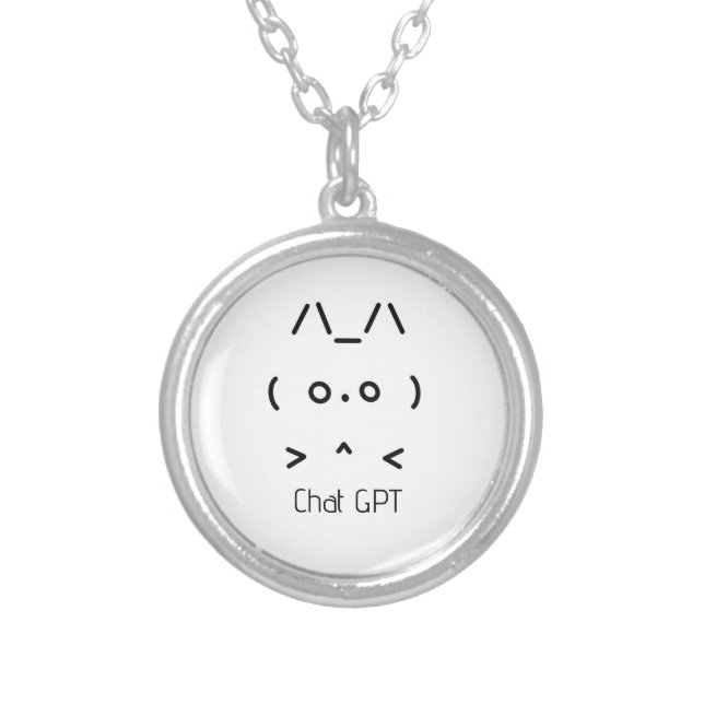 Chat GPT Stylish Statement Necklace - White (Front)