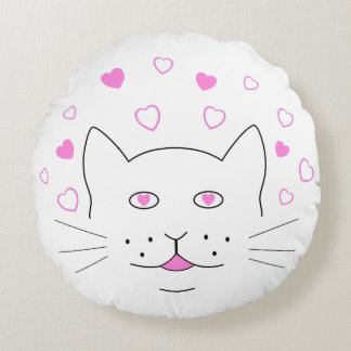 Chat Heart Round Pillow