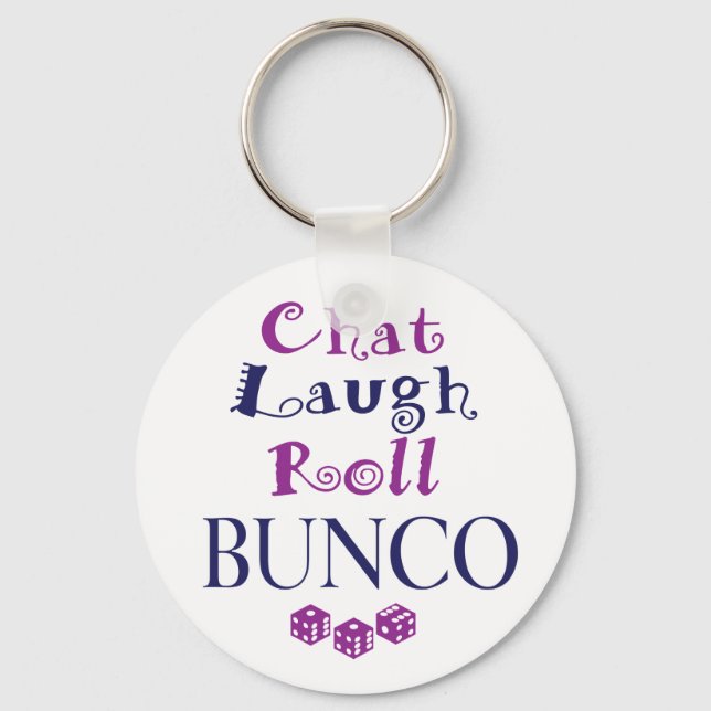 chat,laugh,roll - bunco keychain (Front)