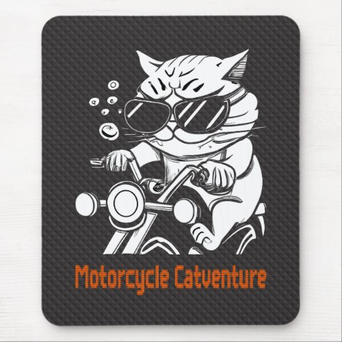 Chat motard _ Motorcycle Catventure Mouse Pad